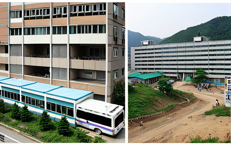 **Image Prompt 1: Unequal Access to Healthcare**
- "A split image showing a bustling urban hospital in Seoul on one side with advanced medical facilities and professionals, and a remote rural clinic on the other side, depicting limited resources and long waiting times. Include elements that highlight the disparity in healthcare access."